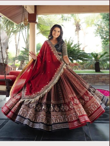 Heavy Muslin Cotton Lehenga Choli